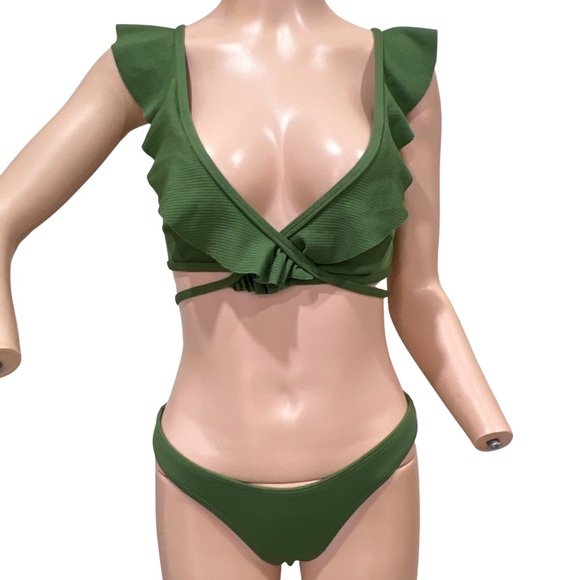 Zaful Other - Ribbed Scrunch Bikini Set Two Piece